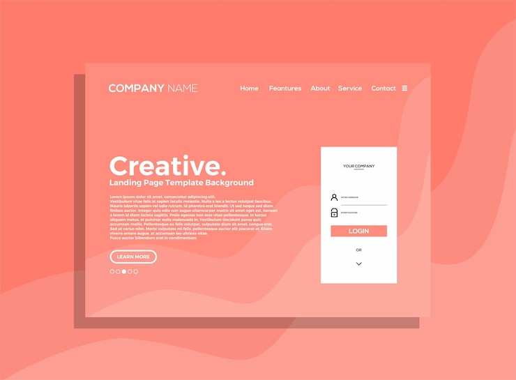 Vector gratuito un sitio web para el sitio web llamado creativo