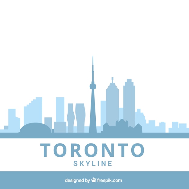 Vector gratuito skyline azul claro de toronto