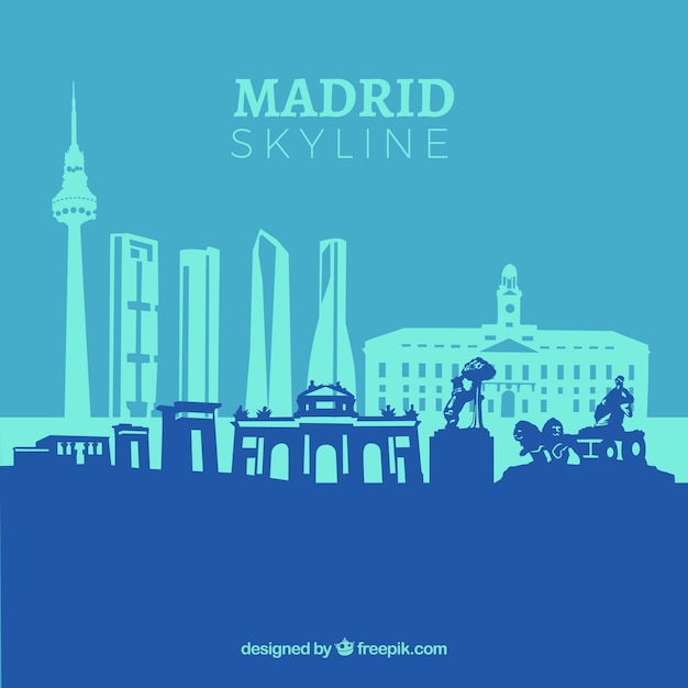 Skyline azul de madrid