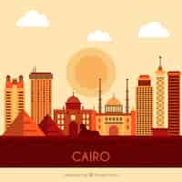 Vector gratuito skyline de el cairo, egipto