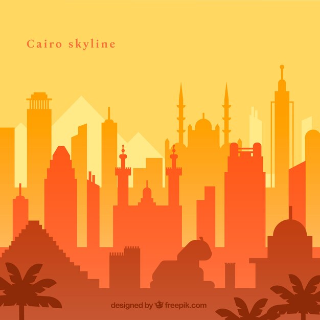 Skyline de el cairo elegante con diseño plano