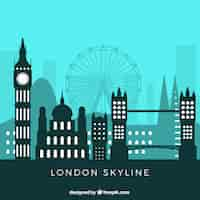 Vector gratuito skyline flat de londres