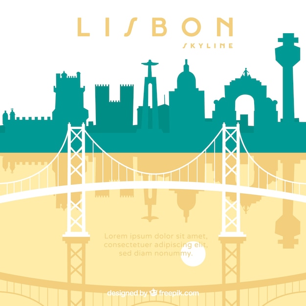 Vector gratuito skyline de lisboa