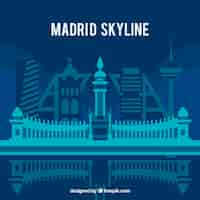 Vector gratuito skyline de madrid