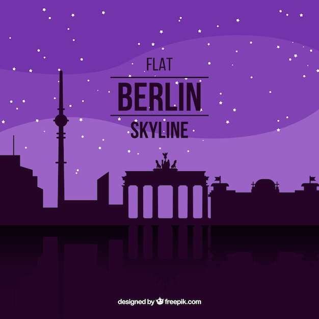 Vector gratuito skyline morada de berlin