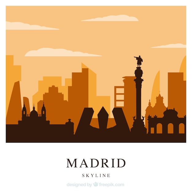 Vector gratuito skyline naranja de madrid