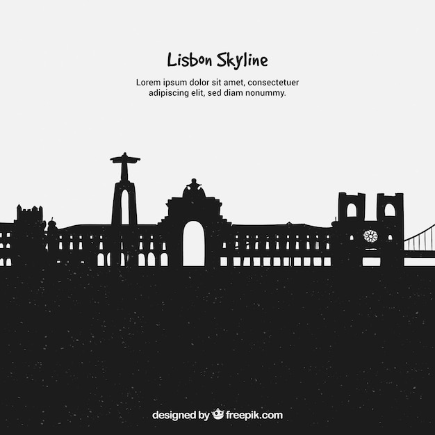 Vector gratuito skyline negra de lisboa