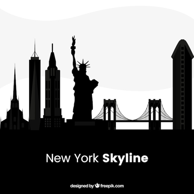 Skyline negra de nueva york