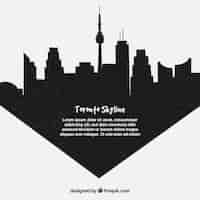 Vector gratuito skyline negra de toronto