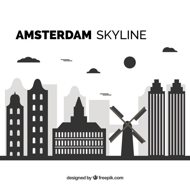 Skyline negro de amsterdam