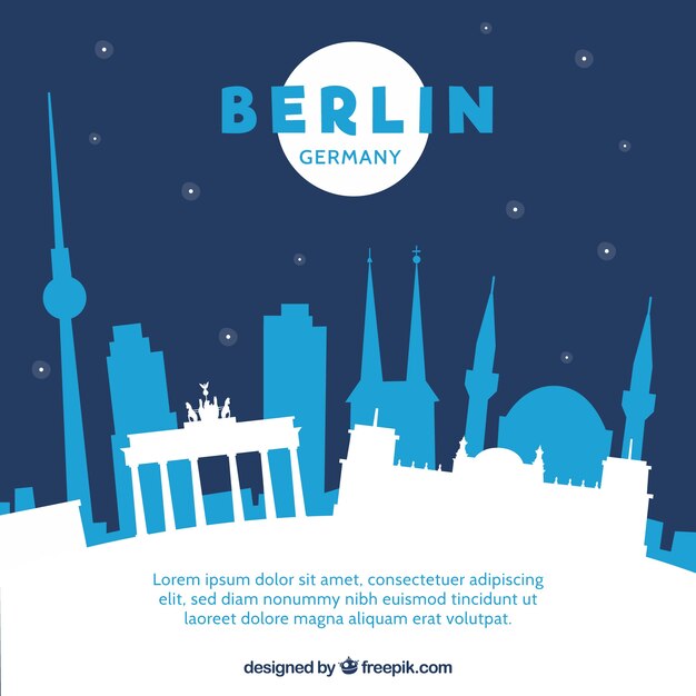 Skyline de noche de berlin