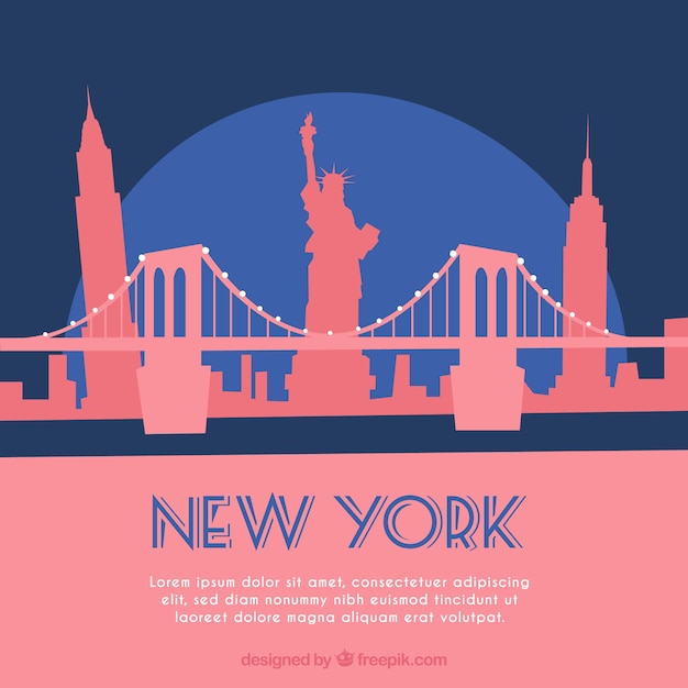 Vector gratuito skyline de nueva york