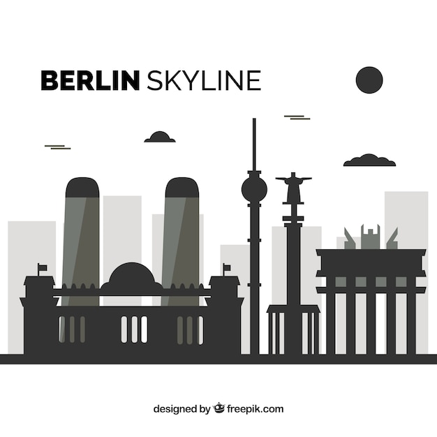 Vector gratuito skyline oscura de berlin