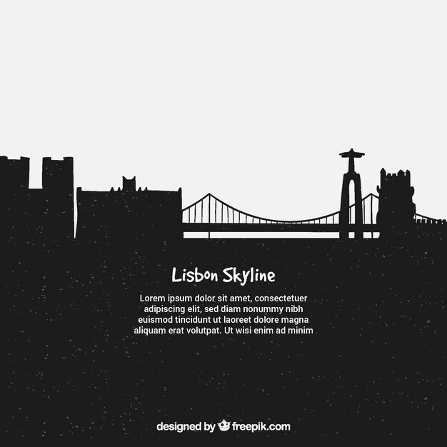 Skyline oscura de lisboa