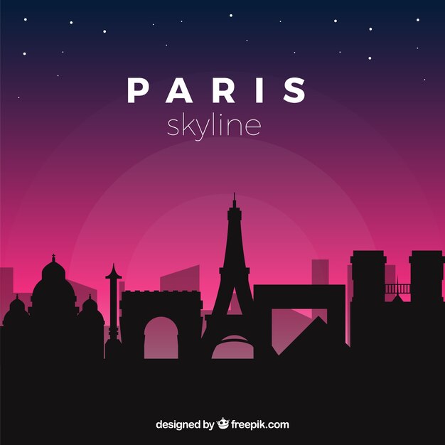 Skyline de paris de noche