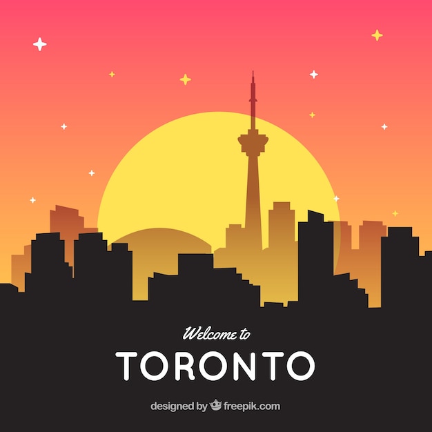 Skyline de toronto con sol