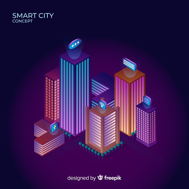 Smart city en isométrico