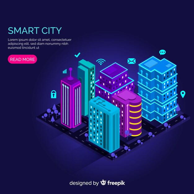 Smart city en isométrico