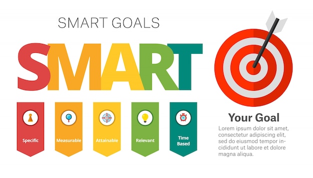 Vector gratuito smart goals setting diagram template