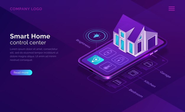 Smart Home isométrico, concepto de internet de las cosas