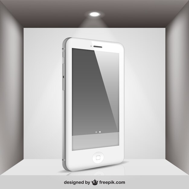 Smartphone blanco con foco de luz