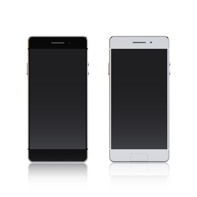 Vector gratuito smartphone blanco y negro