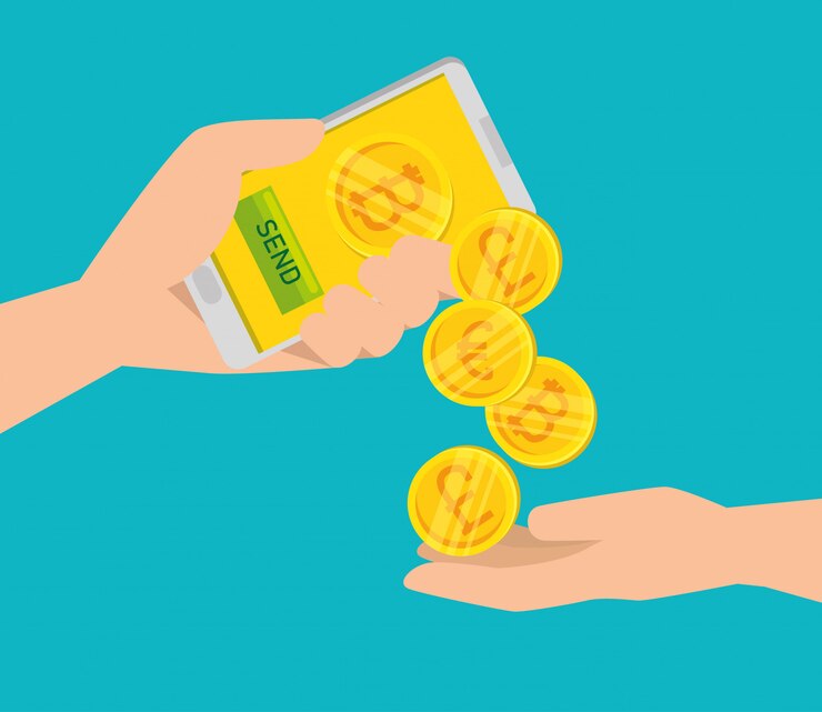 Vector gratuito smartphone con criptomoneda bitcoin