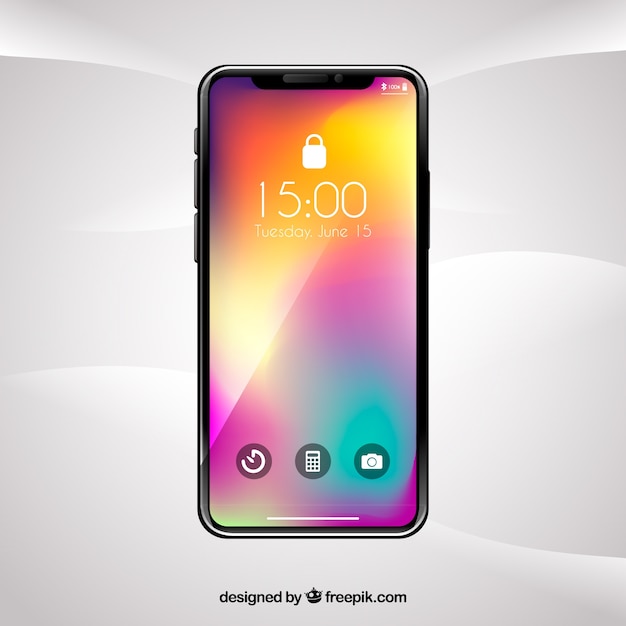 Smartphone con fondo degradado