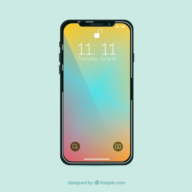 smartphone con fondo degradado