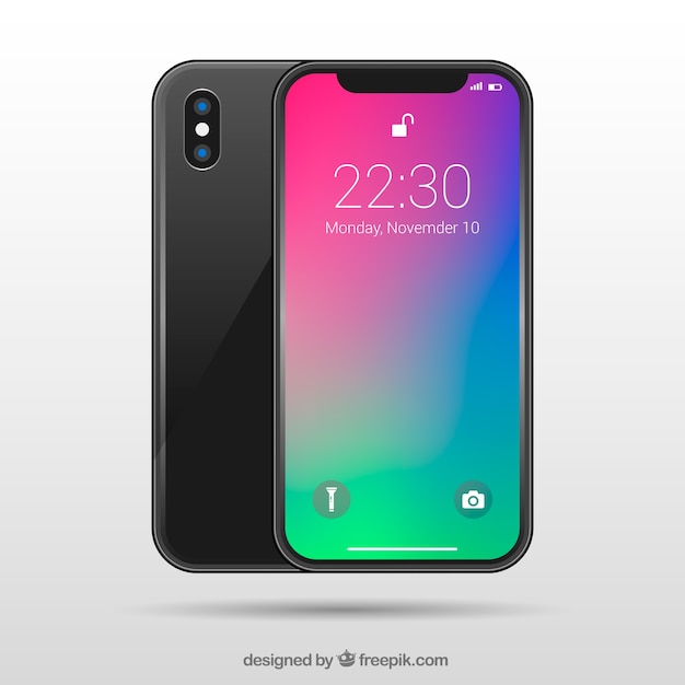 smartphone con fondo degradado