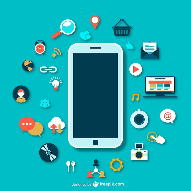 Smartphone con iconos