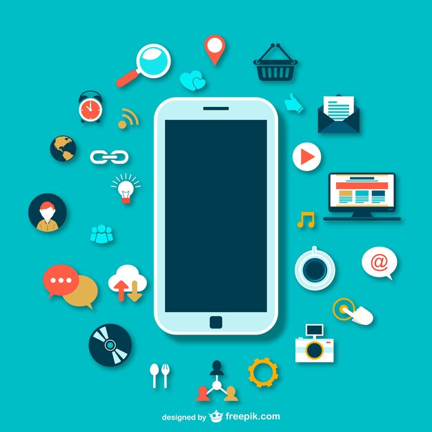 Smartphone con iconos