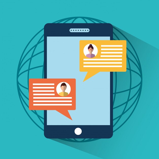 Smartphone mensaje sms chat internet digital