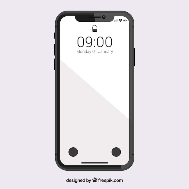 Smartphone con pantalla blanca