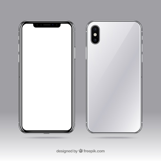 smartphone con pantalla blanca