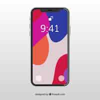 Vector gratuito smartphone con pantalla colorida