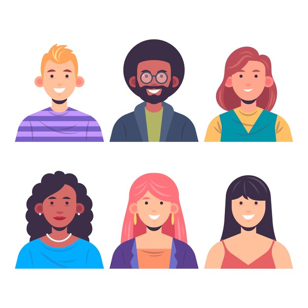 Smiley personas mujeres y hombres sonriendo