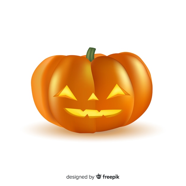 Smiley realista calabaza de halloween