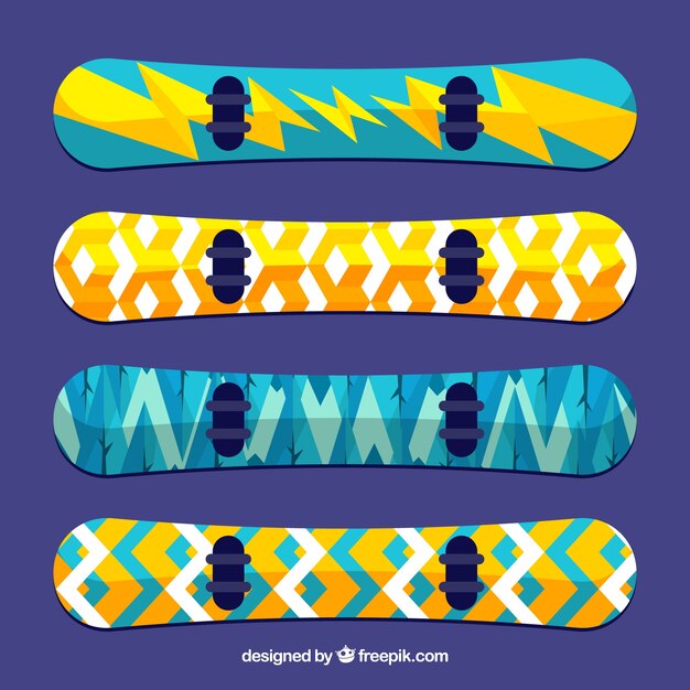 Snowboards en diseño moderno 