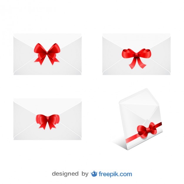 Vector gratuito sobres con cinta de navidad en conjunto 