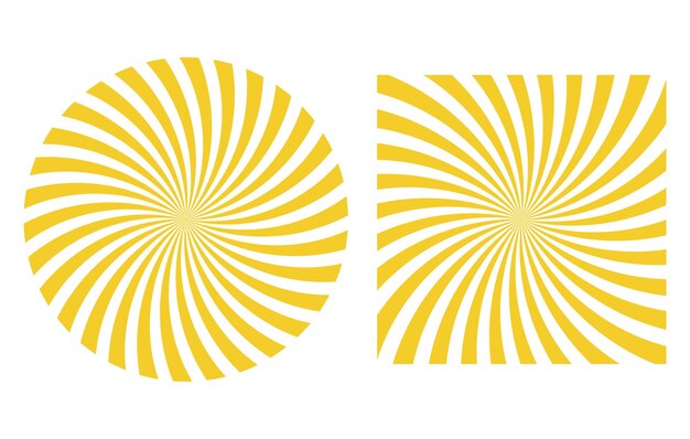 El sol amarillo estalla en círculo y cuadrado