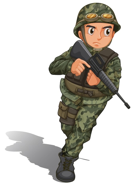 Un soldado con un arma
