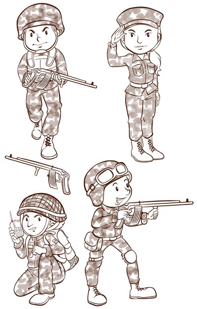 soldados con armas