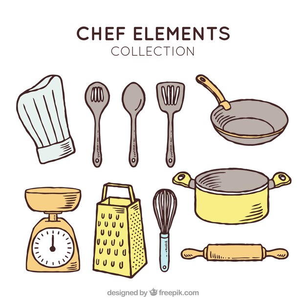 Sombrero de chef y otros artículos de cocinero