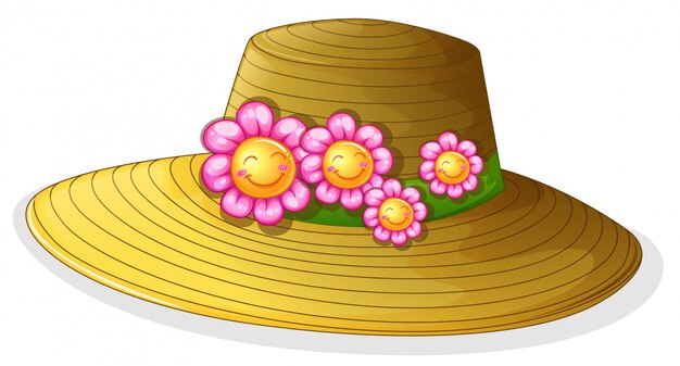 Un sombrero con flores sonrientes