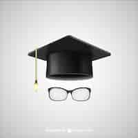 Vector gratuito sombrero de graduación y gafas