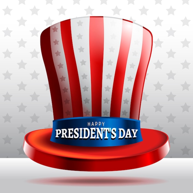 Vector gratuito sombrero realista dia del presidente