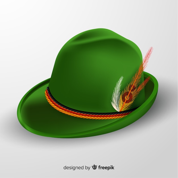 Vector gratuito sombrero verde oktoberfest realista