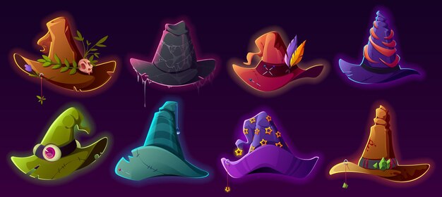 Sombreros mágicos de bruja y mago para disfraces de Halloween