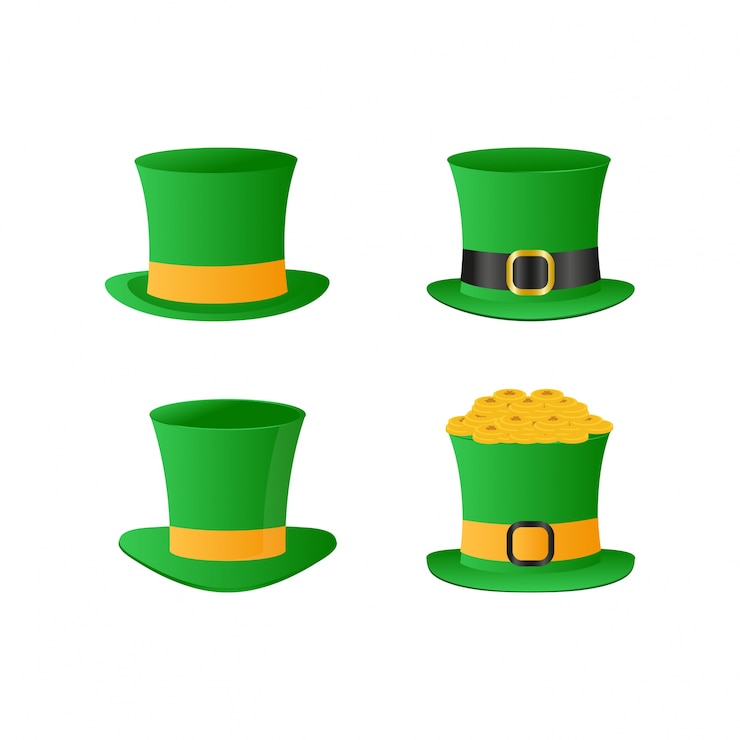 Vector gratuito sombreros de san patricio set vector